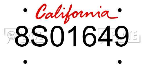 8S01649 California License Plate