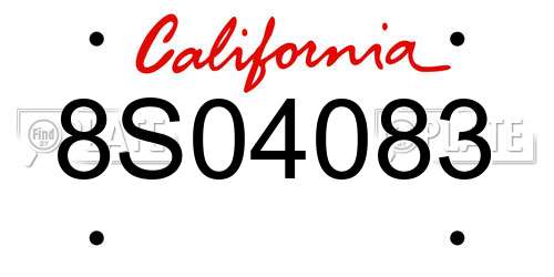 8S04083 California License Plate