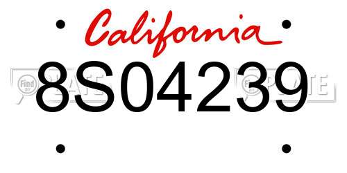 8S04239 California License Plate