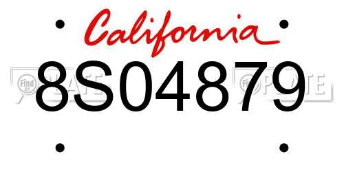 8S04879 California License Plate