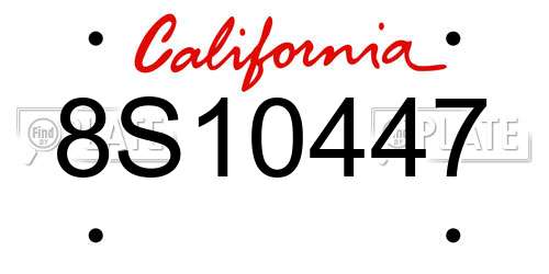8S10447 California License Plate