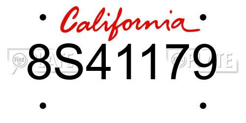 8S41179 California License Plate