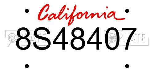 8S48407 California License Plate