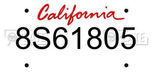 8S61805 California License Plate