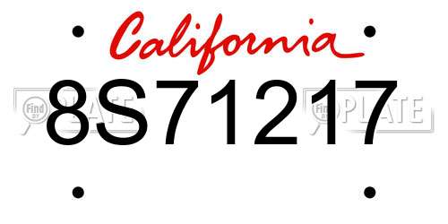 8S71217 California License Plate