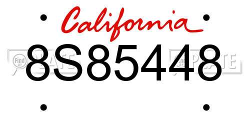 8S85448 California License Plate