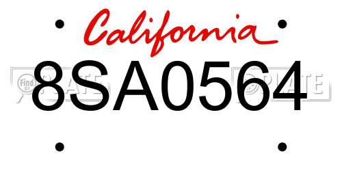 8SA0564 California License Plate