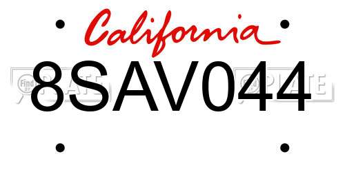 8SAV044 California License Plate