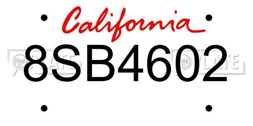 8SB4602 California License Plate