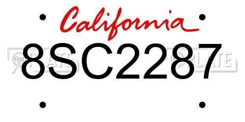 8SC2287 California License Plate