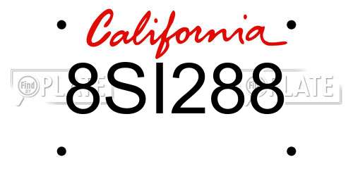 8SI288 California License Plate