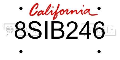 8SIB246 California License Plate