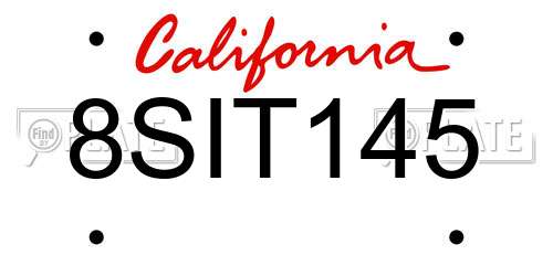 8SIT145 California License Plate