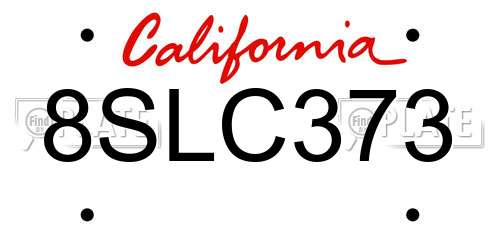 8SLC373 California License Plate