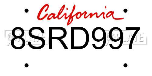 8SRD997 California License Plate