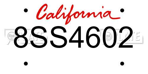 8SS4602 California License Plate