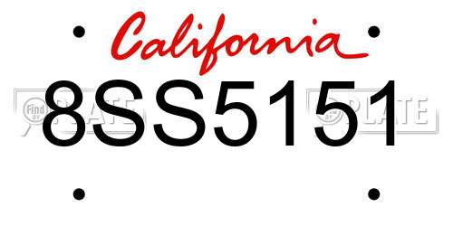 8SS5151 California License Plate