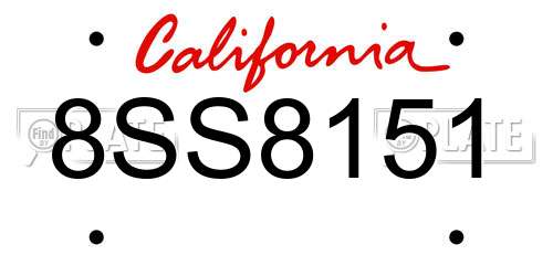 8SS8151 California License Plate