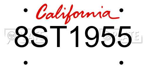 8ST1955 California License Plate