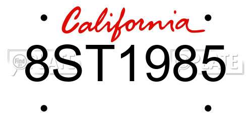 8ST1985 California License Plate