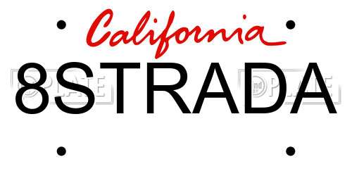8STRADA California License Plate