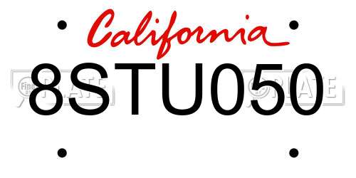 8STU050 California License Plate