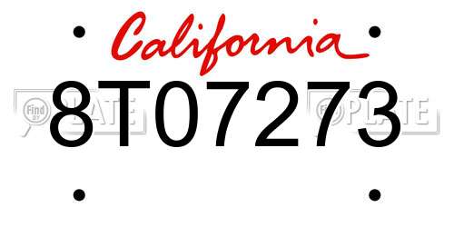 8T07273 California License Plate