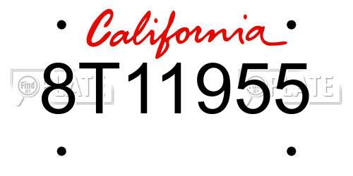 8T11955 California License Plate