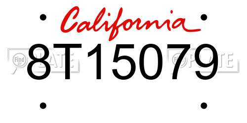 8T15079 California License Plate