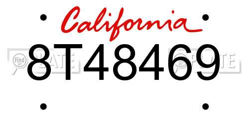 8T48469 California License Plate