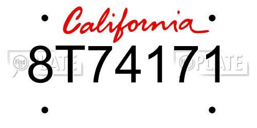 8T74171 California License Plate