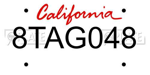 8TAG048 California License Plate
