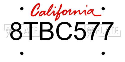 8TBC577 California License Plate