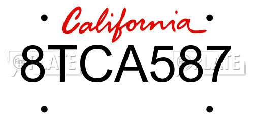 8TCA587 California License Plate