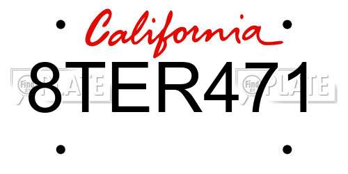 8TER471 California License Plate