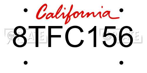 8TFC156 California License Plate