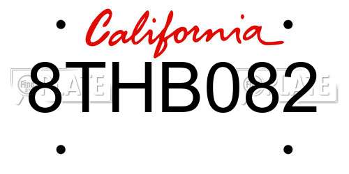 8THB082 California License Plate