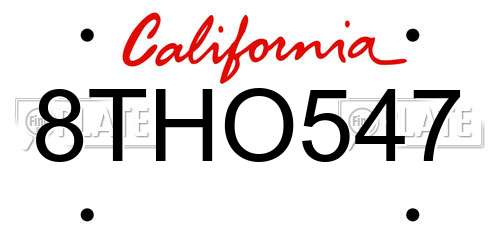 8THO547 California License Plate