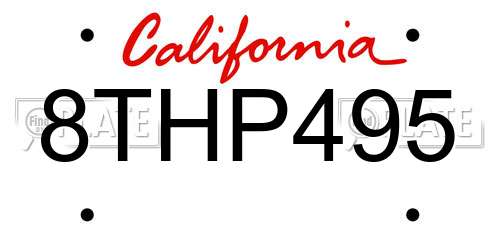 8THP495 California License Plate