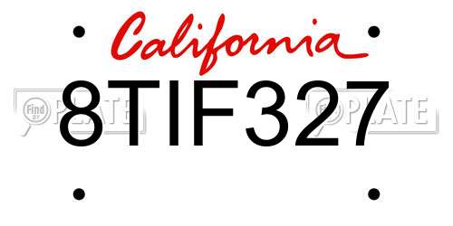 8TIF327 California License Plate