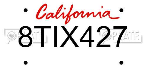 8TIX427 California License Plate