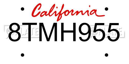 8TMH955 California License Plate