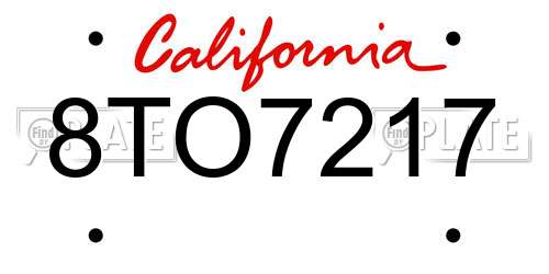 8TO7217 California License Plate