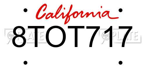 8TOT717 California License Plate