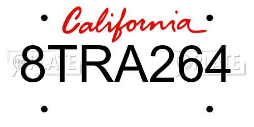 8TRA264 California License Plate