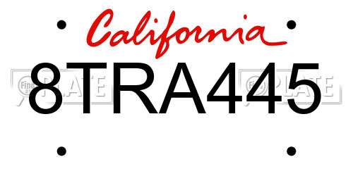 8TRA445 California License Plate