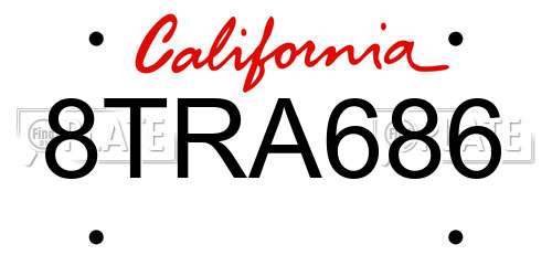 8TRA686 California License Plate