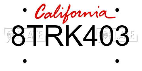 8TRK403 California License Plate