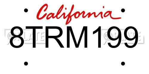 8TRM199 California License Plate