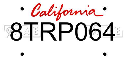 8TRP064 California License Plate